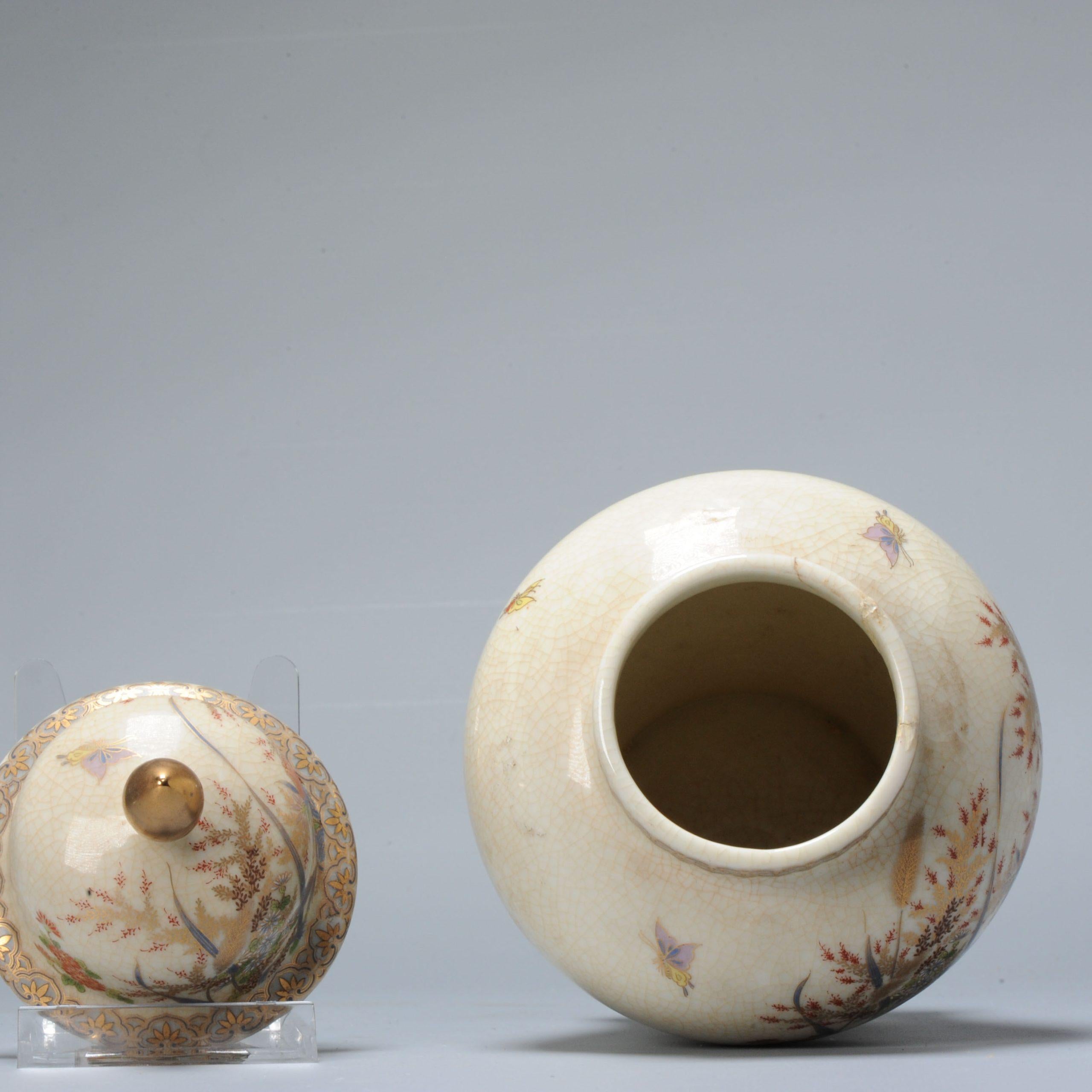 Japonais Ancien vase japonais Satsuma de la période Meiji avec marque Japon, 20e siècle en vente