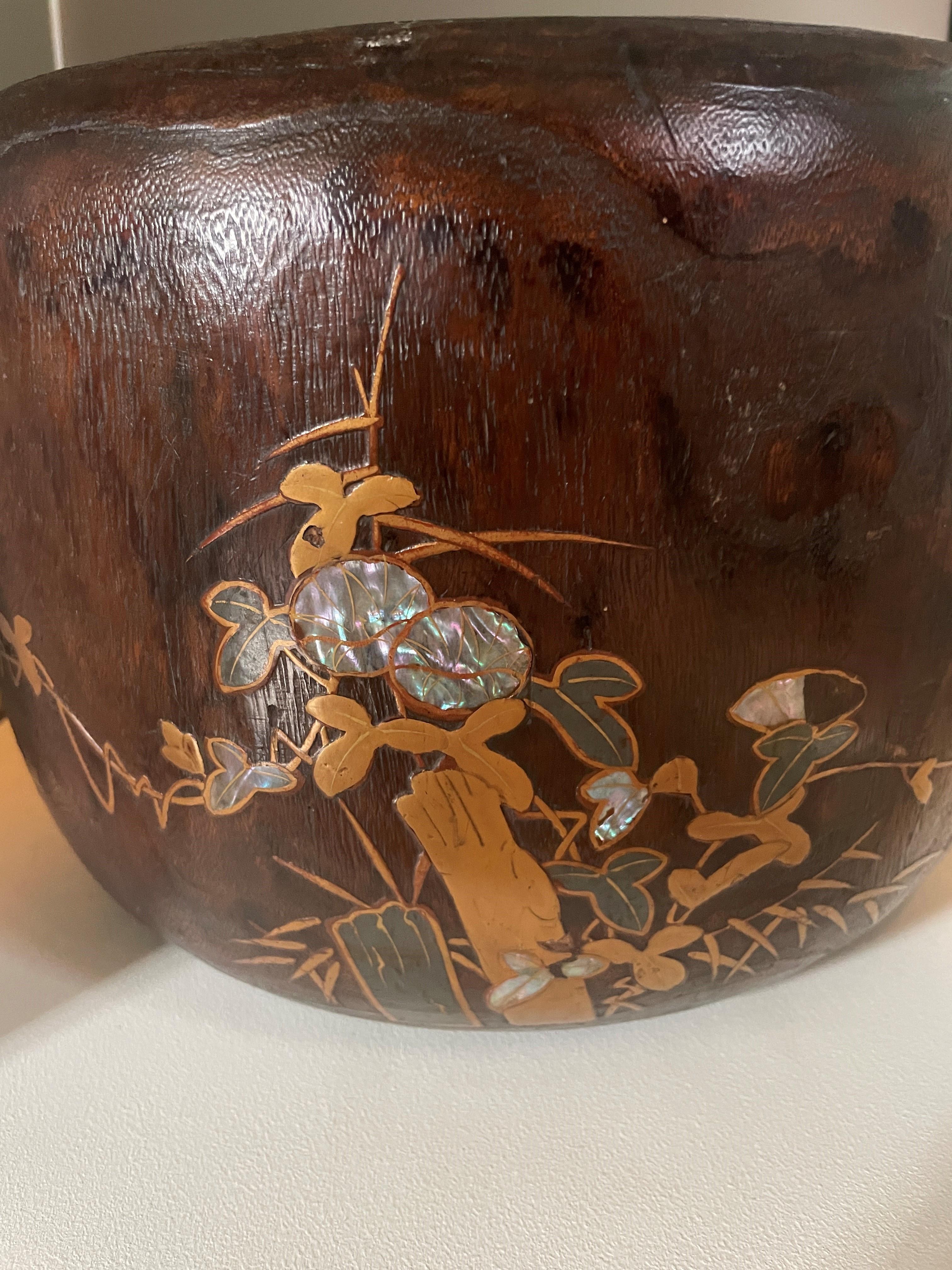 Antikes japanisches Pflanzgefäß aus Holz aus der Meiji-Periode im Zustand „Gut“ im Angebot in LOS ANGELES, CA