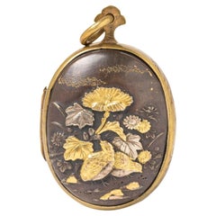 Antique Meiji Shakudo Gold & Silver  Double Sided Locket