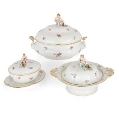 Antique Meissen 68-Piece Floral Dinner Service