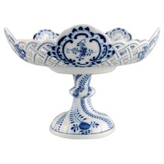 Antike Meissener Kompottschale „Blaue Zwiebel“ aus handbemaltem Porzellan, frühes 20. Jahrhundert