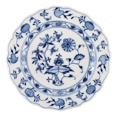 Antique Meissen "Blue Onion" Dinner Plate in Hand Painted Porcelain, Ten Pieces