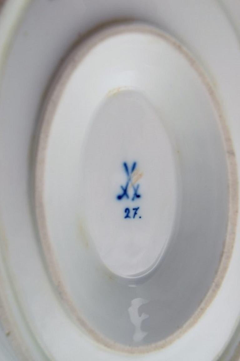 Antiguo cuenco azul de Meissen de porcelana pintada a mano, finales del siglo XIX Porcelana en venta