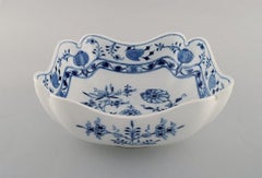 Antique Meissen "Blue Onion" Square Bowl in Hand Painted Porcelain