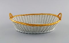 Antique Meissen Braided Porcelain Basket with Handles, Late 19th C
