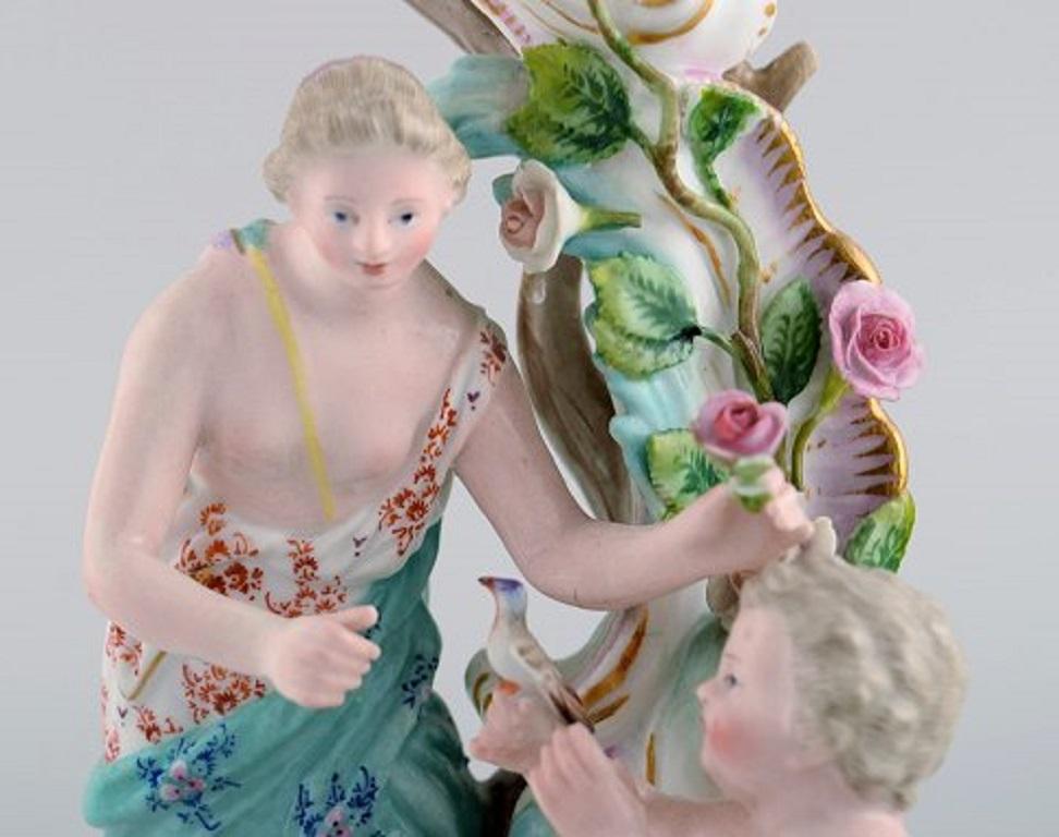 Antique Meissen Candlestick in Hand-Painted Porcelain, Late 19th Century 3