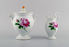 Antique Meissen Coffee Service in Hand Painted Porcelain for Six People