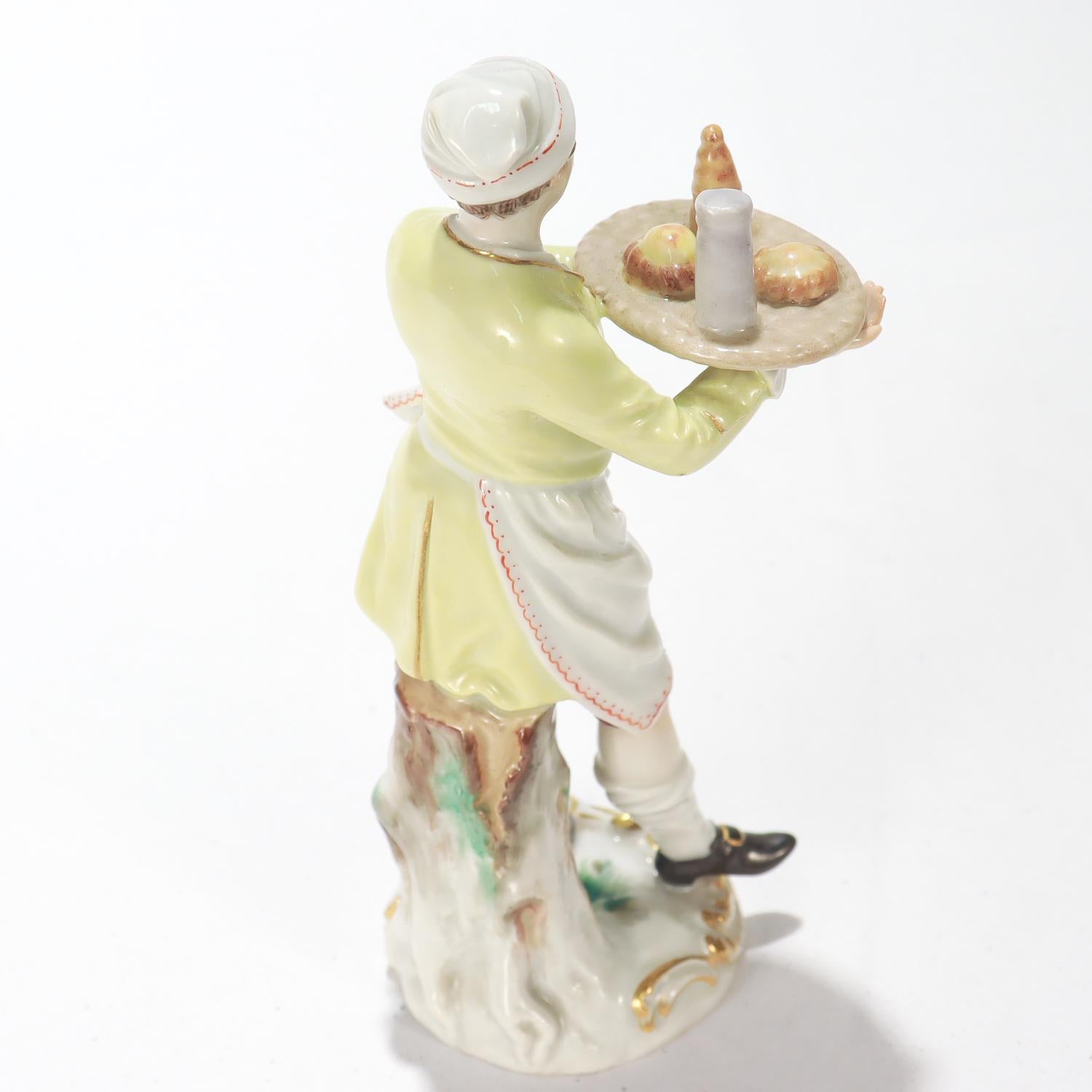 Antique Meissen Cris de Paris Baker or Pastry Seller Porcelain Figurine No. 1 2