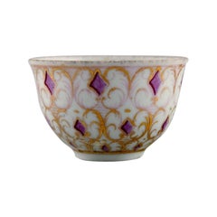 Antique Meissen Cup in Hand-Painted Porcelain with Purple and Gold