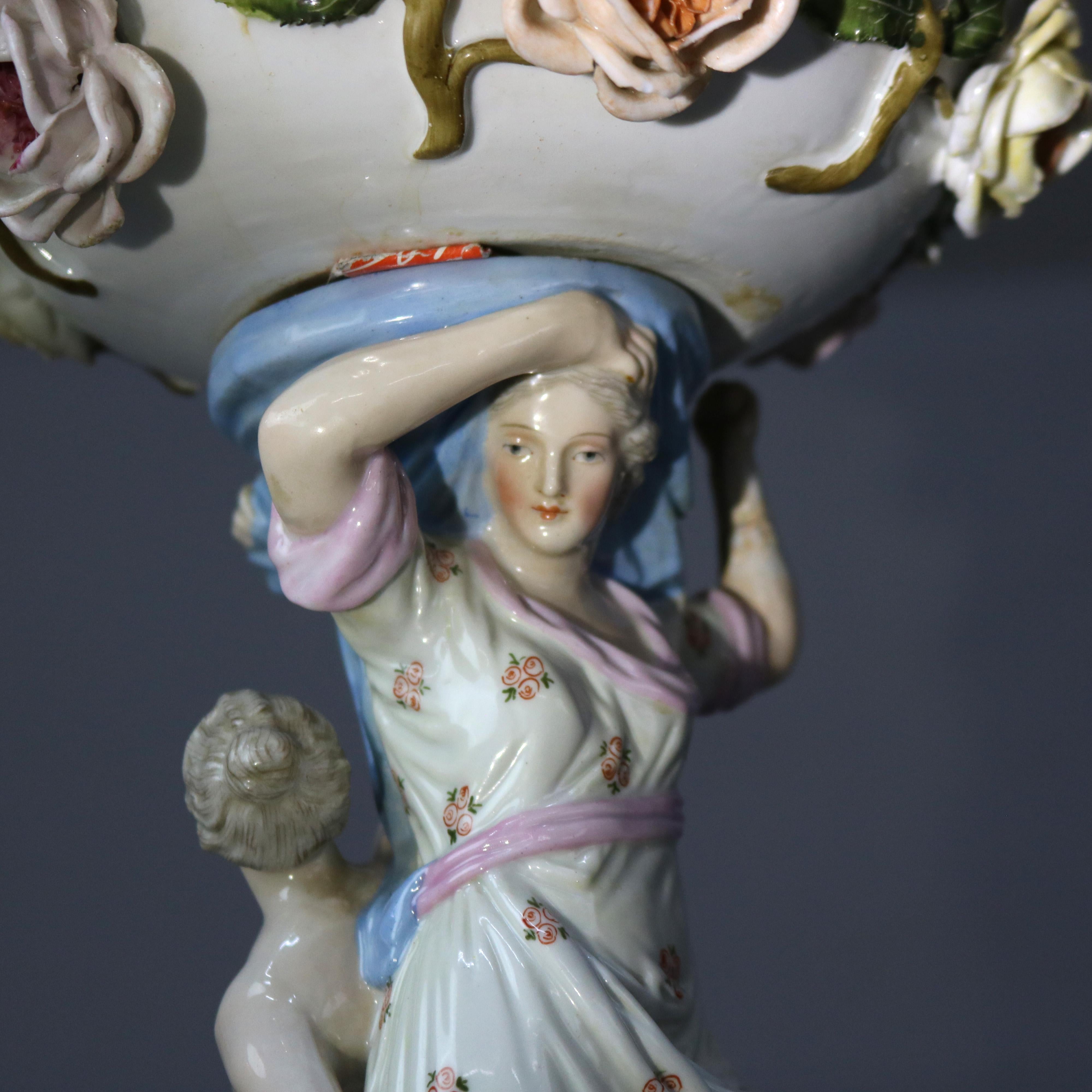 Antike Meissen Figural Jungfrauen Porzellankompott C1890

Maße - 20 
