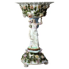Antike Meissen Figural Jungfrauen Porzellankompott C1890
