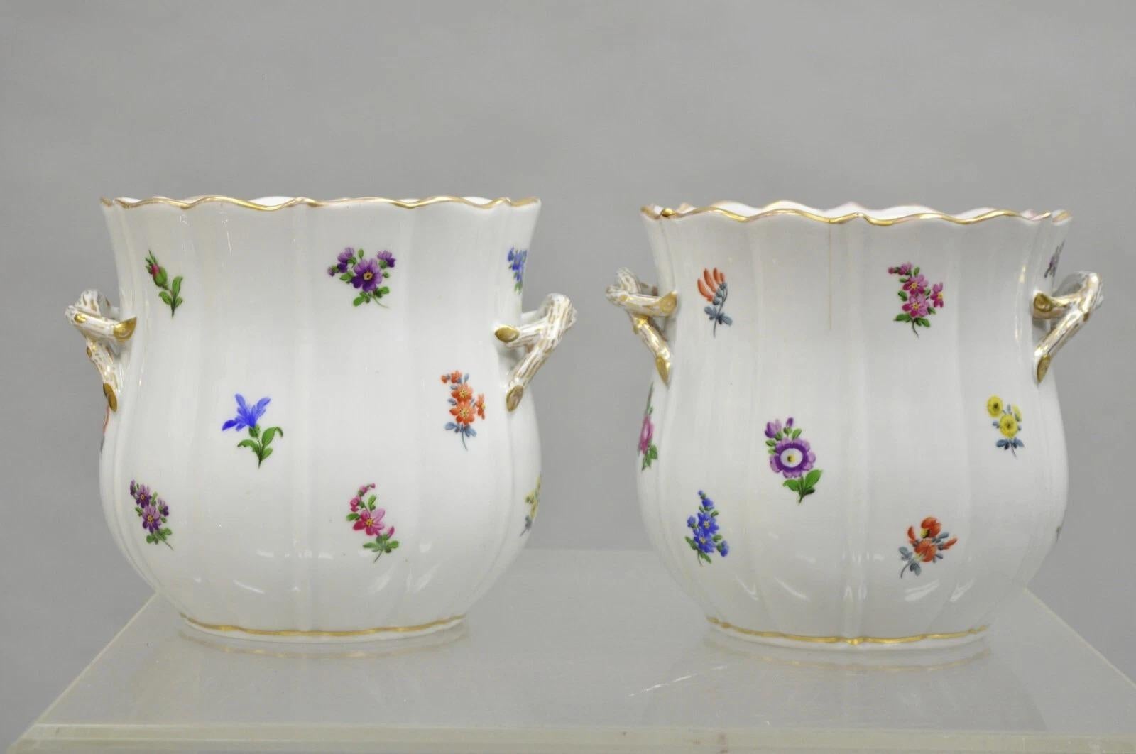 Antike Meissen Porcelain Blumentopf Cachepot Weinkühler - ein PaarAntiquitäten im Angebot 5