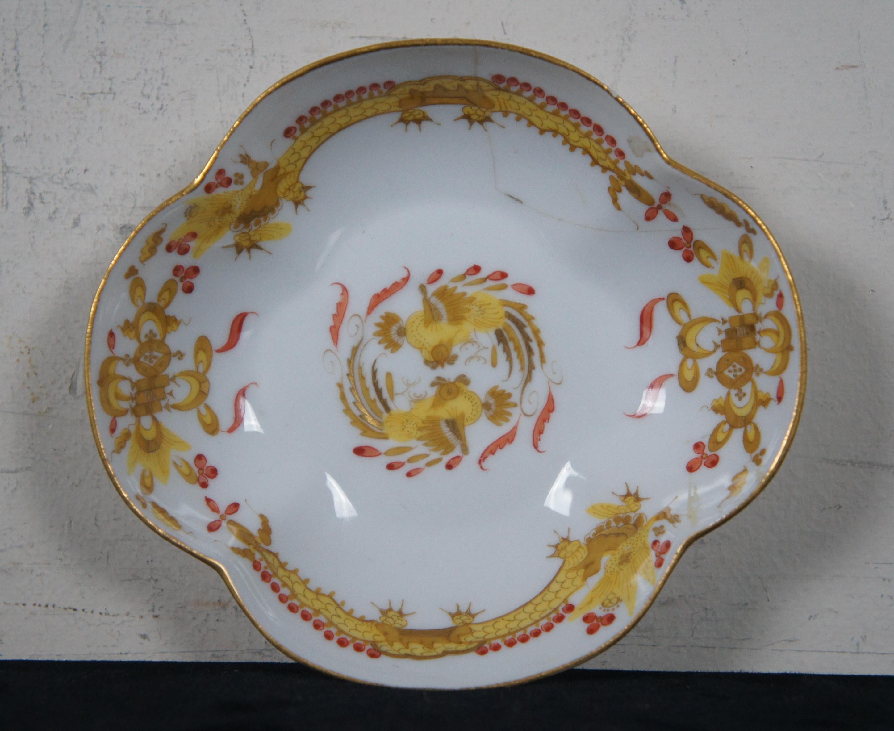 Antike Meissener Gold Ming Court Drache Chinoiserie Teebecher & Untertasse Schwerter (Ming-Dynastie)