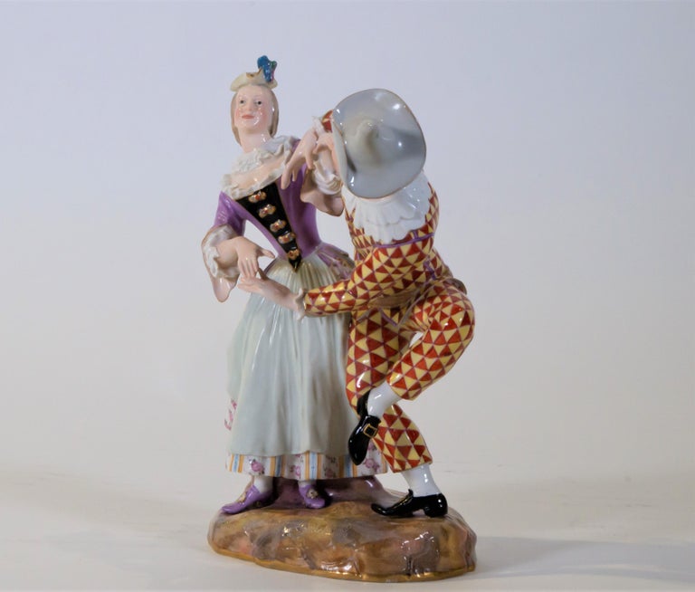 Antique Meissen Group of Commedia Dell