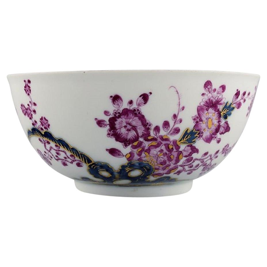 Antique Meissen Large Soup Bowl in Hand-Painted Porcelain, Ca 1740 For Sale