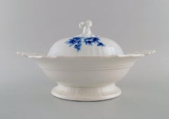 Antique Meissen Lidded Tureen with Handles in Hand-Painted Porcelain