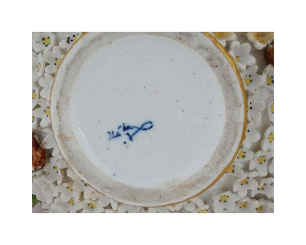 Antique Meissen Manner Pair of Snowball Porcelain Vases 2