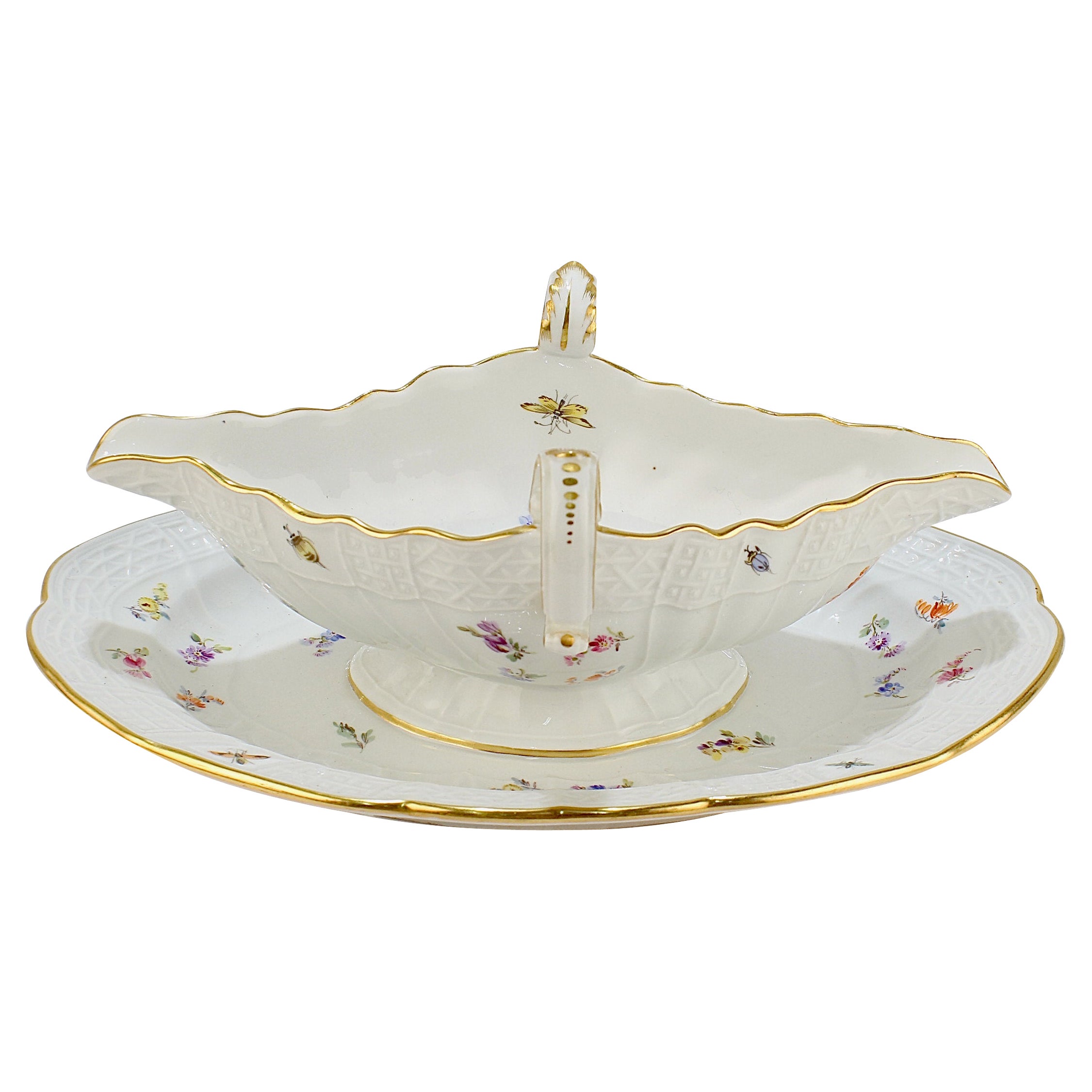 Antique Meissen Neu Brandenstein Gravy or Sauce Boat