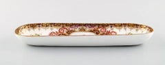 Antique Meissen Pen Tray in Hand Painted Porcelain with Merchants