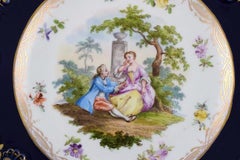 Antique Meissen Plate in Hand-Painted Porcelain, Late 19th C