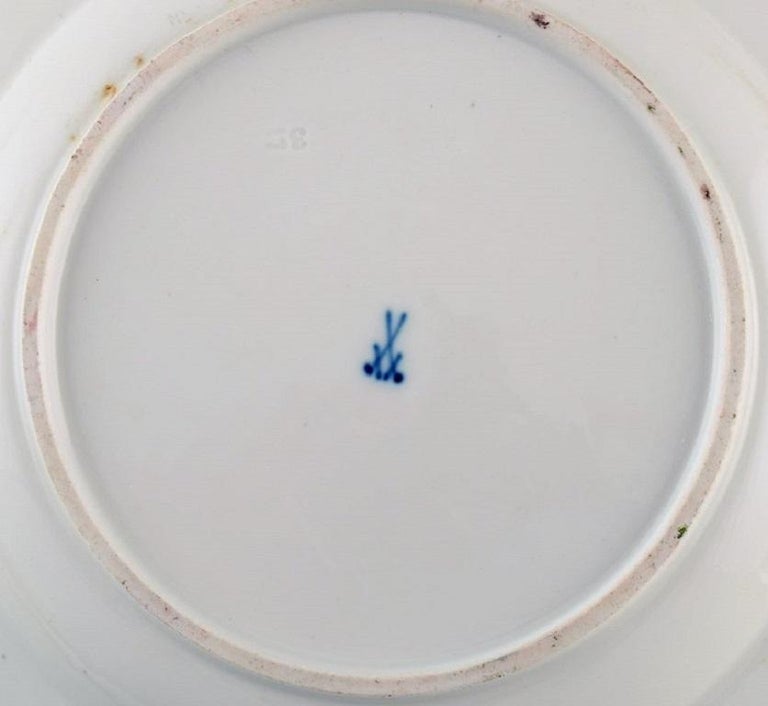 Antique Meissen Plate in Hand-Painted Porcelain, Late 19th C at 1stDibs