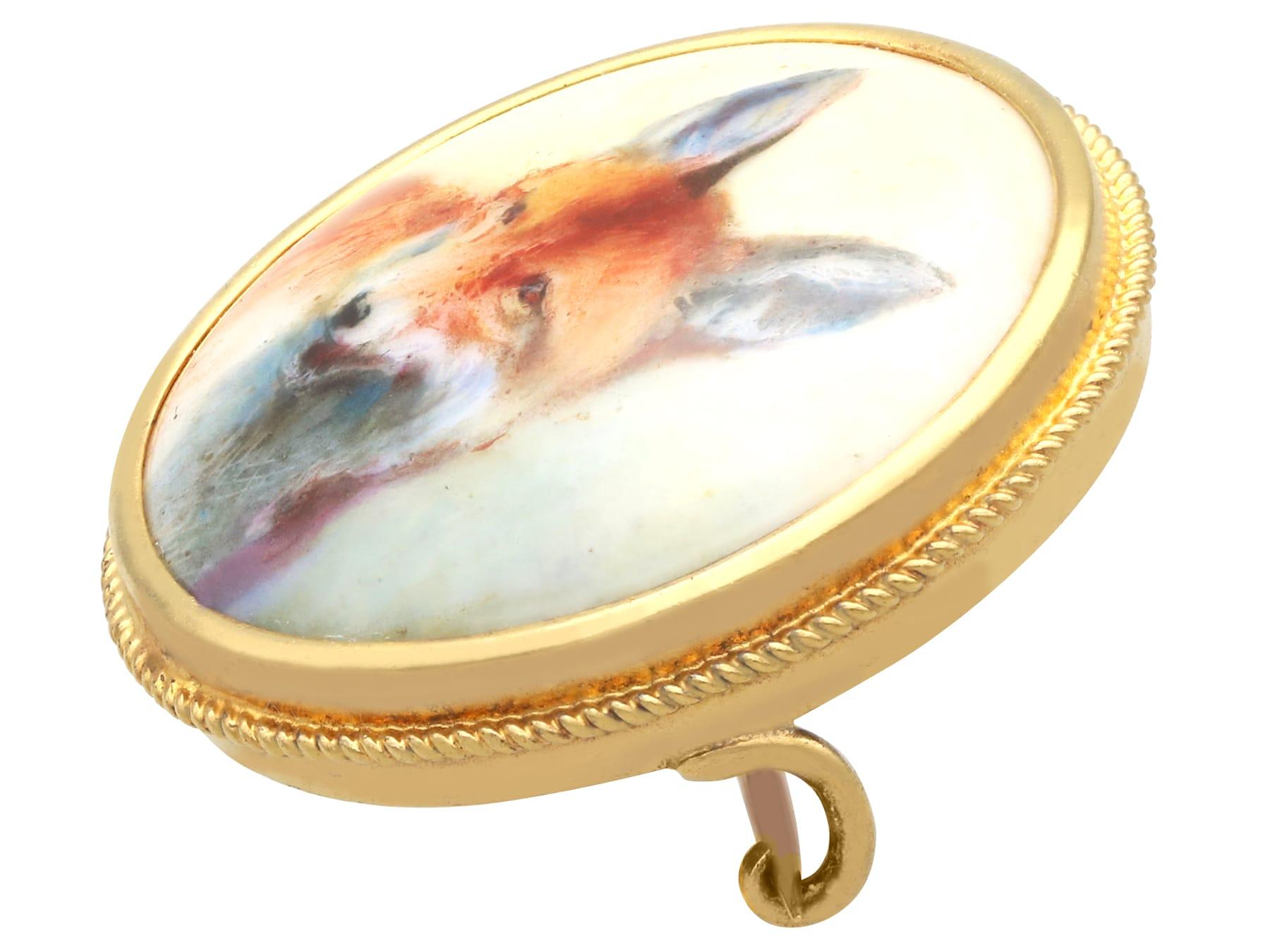 Antique Meissen Porcelain and 14k Yellow Gold Brooch Circa 1900 im Angebot 2