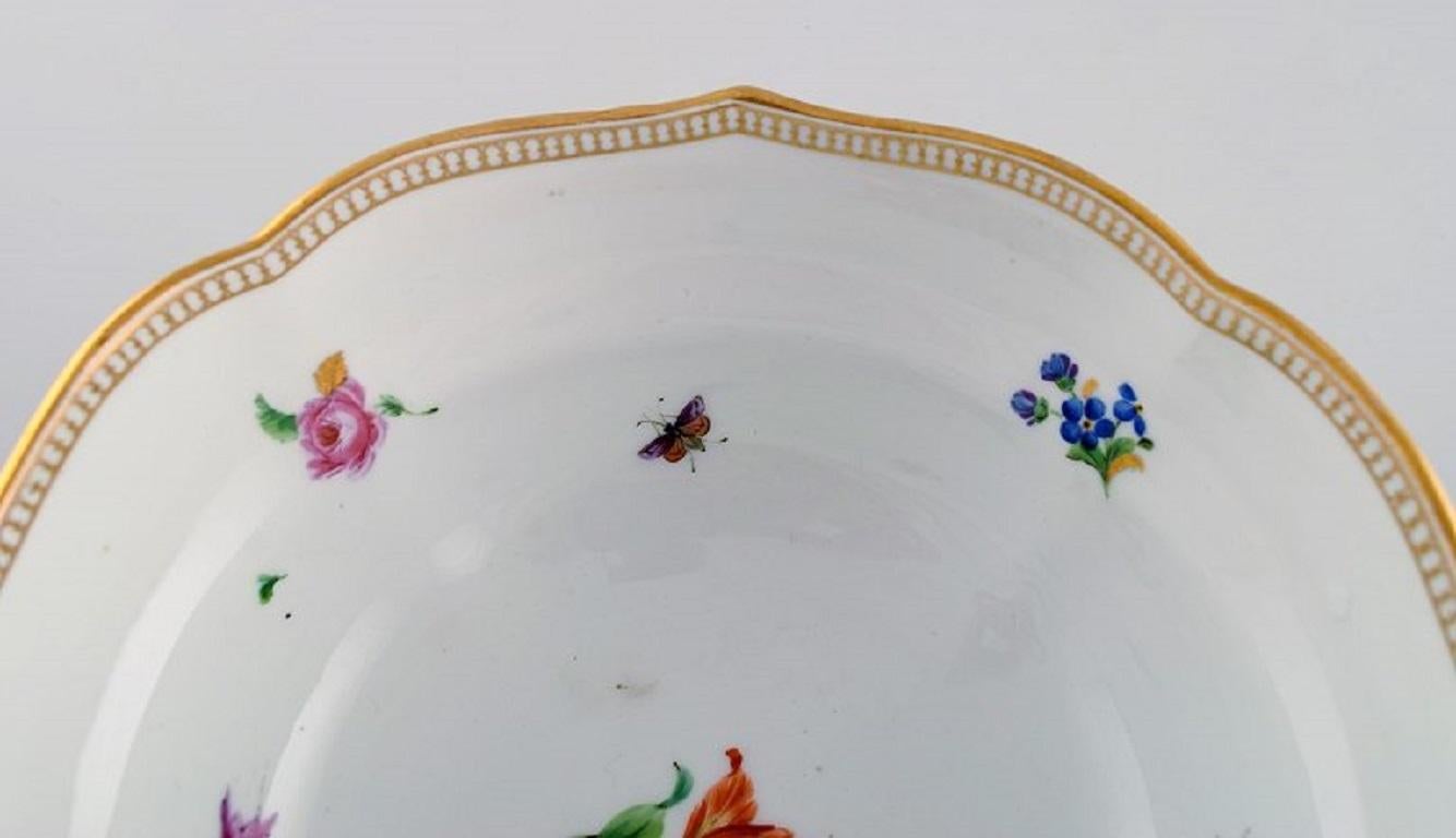 19th Century Antique Meissen Porcelain Bowl with Hand-Painted Decoration, 19th C.