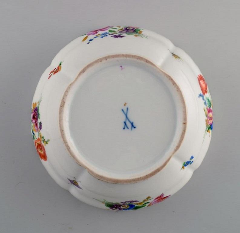 Antique Meissen Porcelain Bowl with Hand-Painted Decoration, 19th C. 1