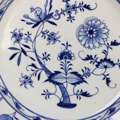 Antique Meissen Porcelain Charger with Onion Pattern C1900