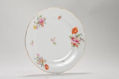 Antique Meissen Porcelain Dinner Dish Floral Decoration, Ca 1900