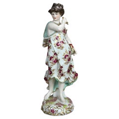 Antica figura di donna classica in porcellana Meissen Porcelain C1900
