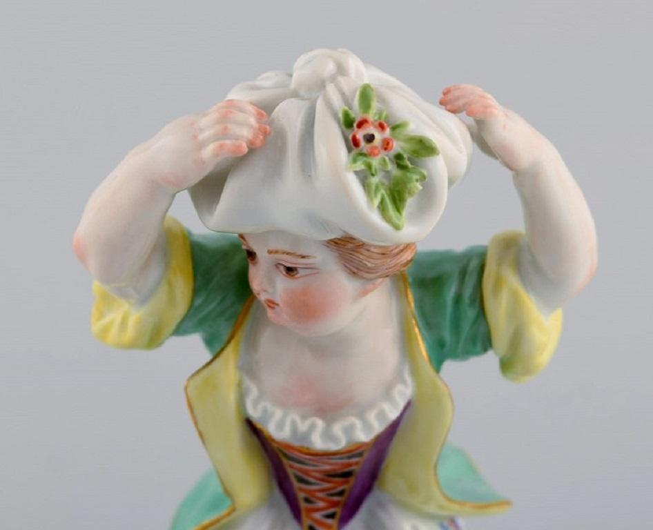 Early 20th Century Antique Meissen Porcelain Figurine, Girl, Model 147, Approx. 1900