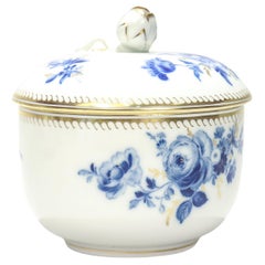 Antique Meissen Porcelain Gilt Covered Sugar Jar with Floral Decoration