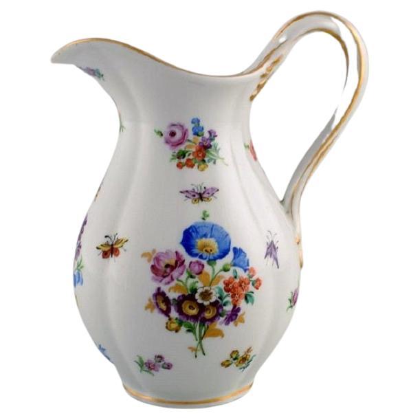 Antique Meissen Porcelain Jug with Hand-Painted Decoration, 19th C