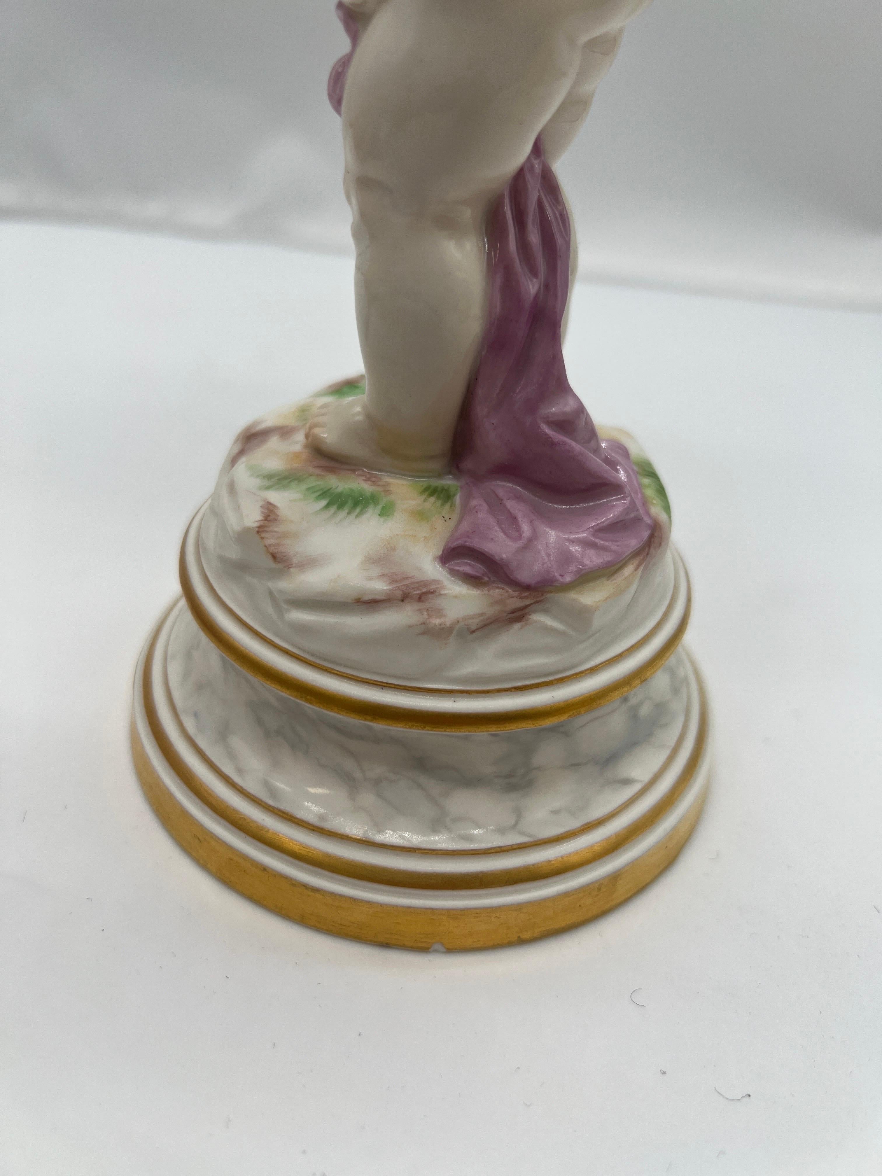 Antique Meissen Porcelain Model L125 Figure of A Cupid Mocking For Sale 3