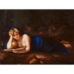 Antique Meissen Porcelain Plaque after Correggio