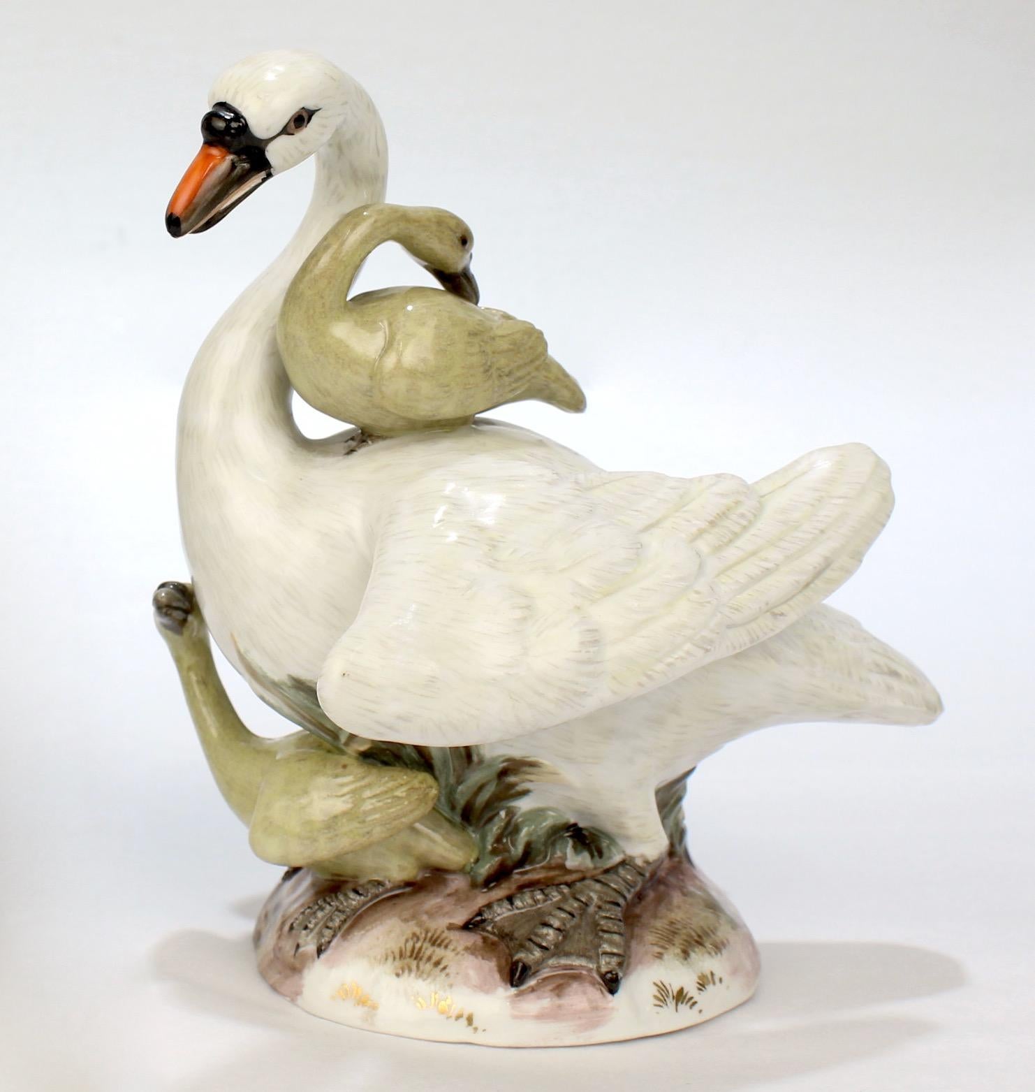 porcelain swan figurine