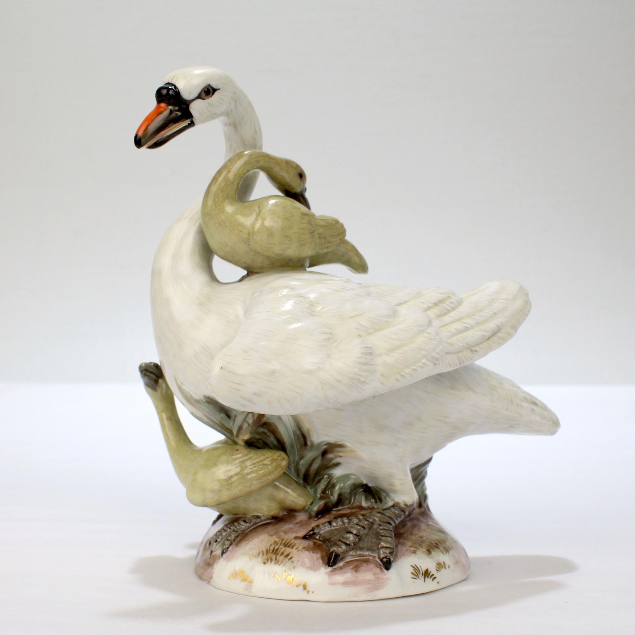 antique porcelain swan