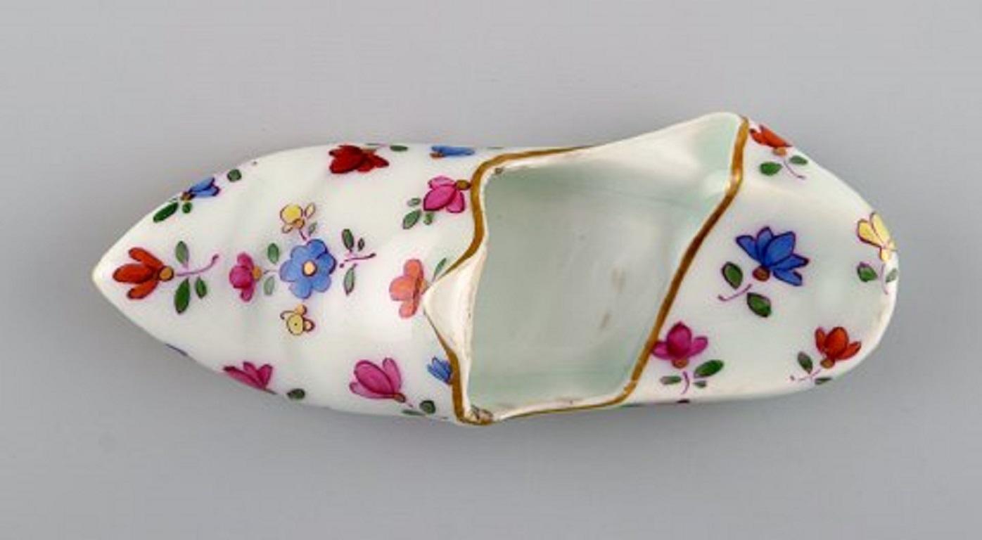 German Meissen Slipper in Hand Painted Porcelain with Floral Motifs, 19th Century
