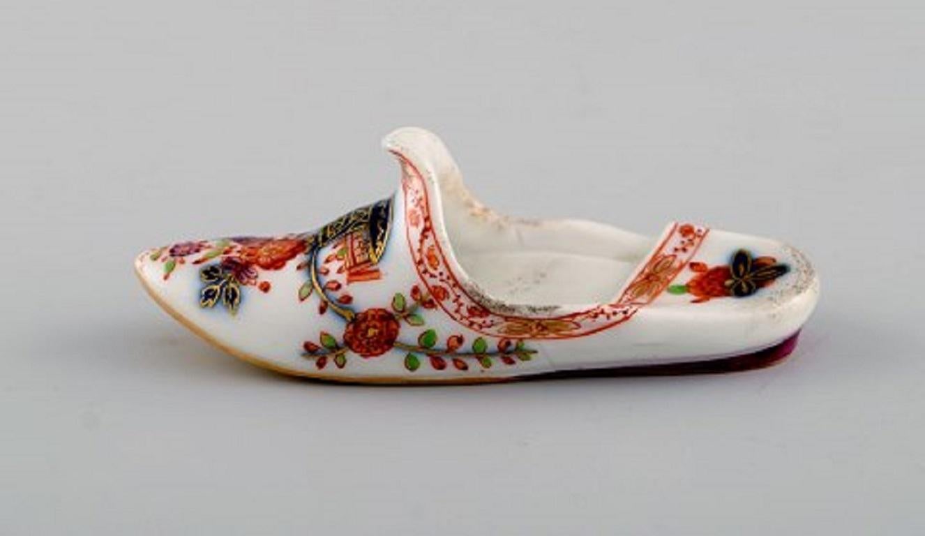 German Antique Meissen Slipper in Hand Painted Porcelain with Floral Motifs For Sale