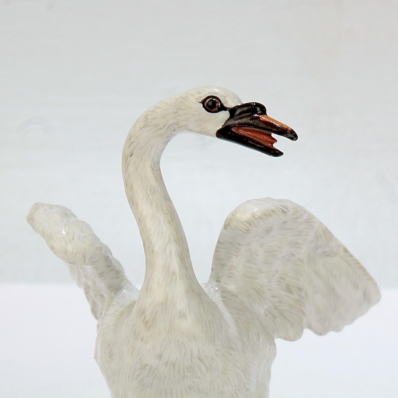 Antique Meissen Swan Figurine Model No. 2213 In Good Condition In Philadelphia, PA