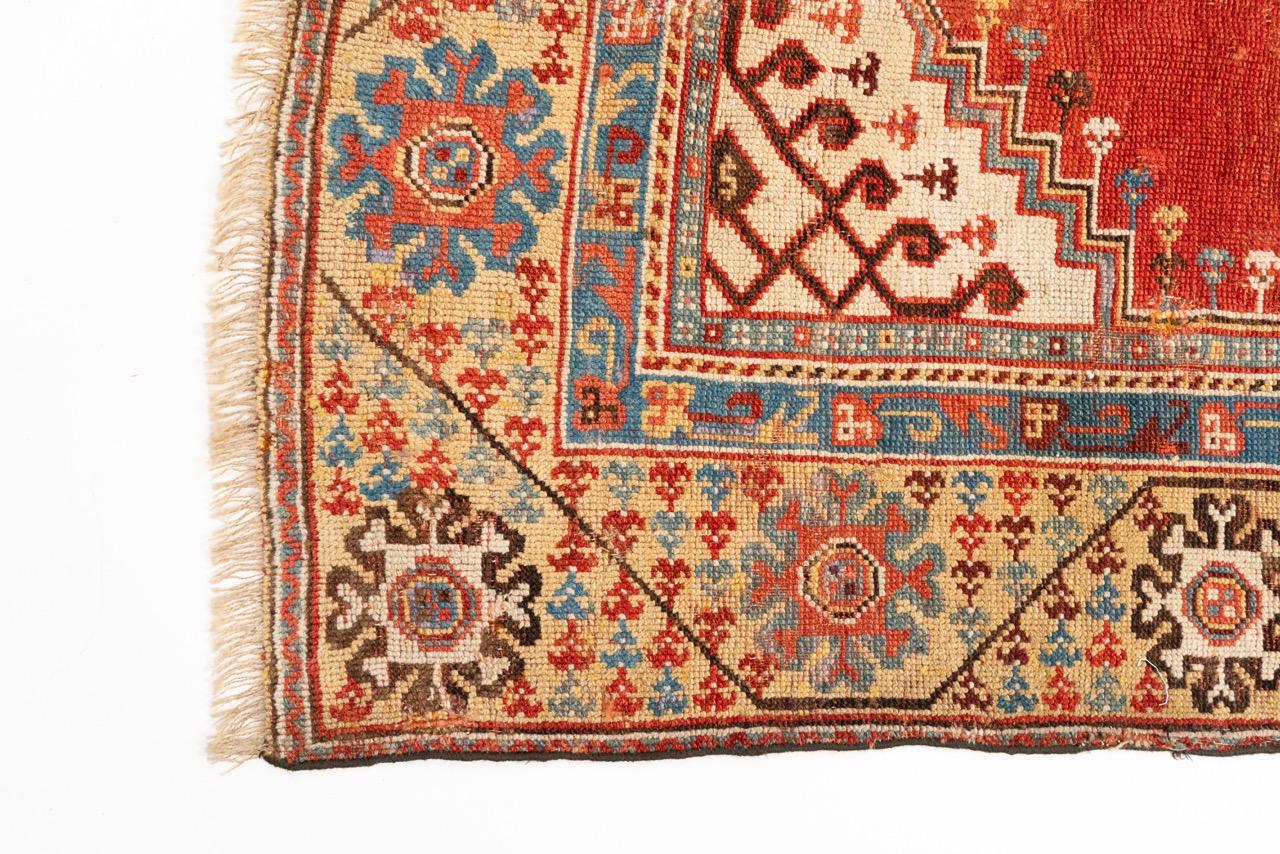 This is admittedly a collector’s piece, for a connoisseur. Melas rugs became known and appreciated in Europe as early as 1700, though its history of weaving goes back at least several centuries prior.  Earlier pieces such as this ( as opposed to