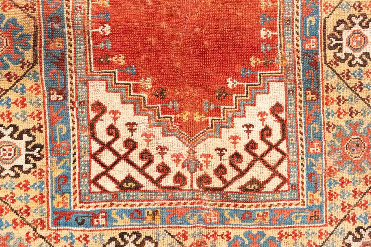 Hand-Woven Antique Melas Turkish Prayer Rug For Sale
