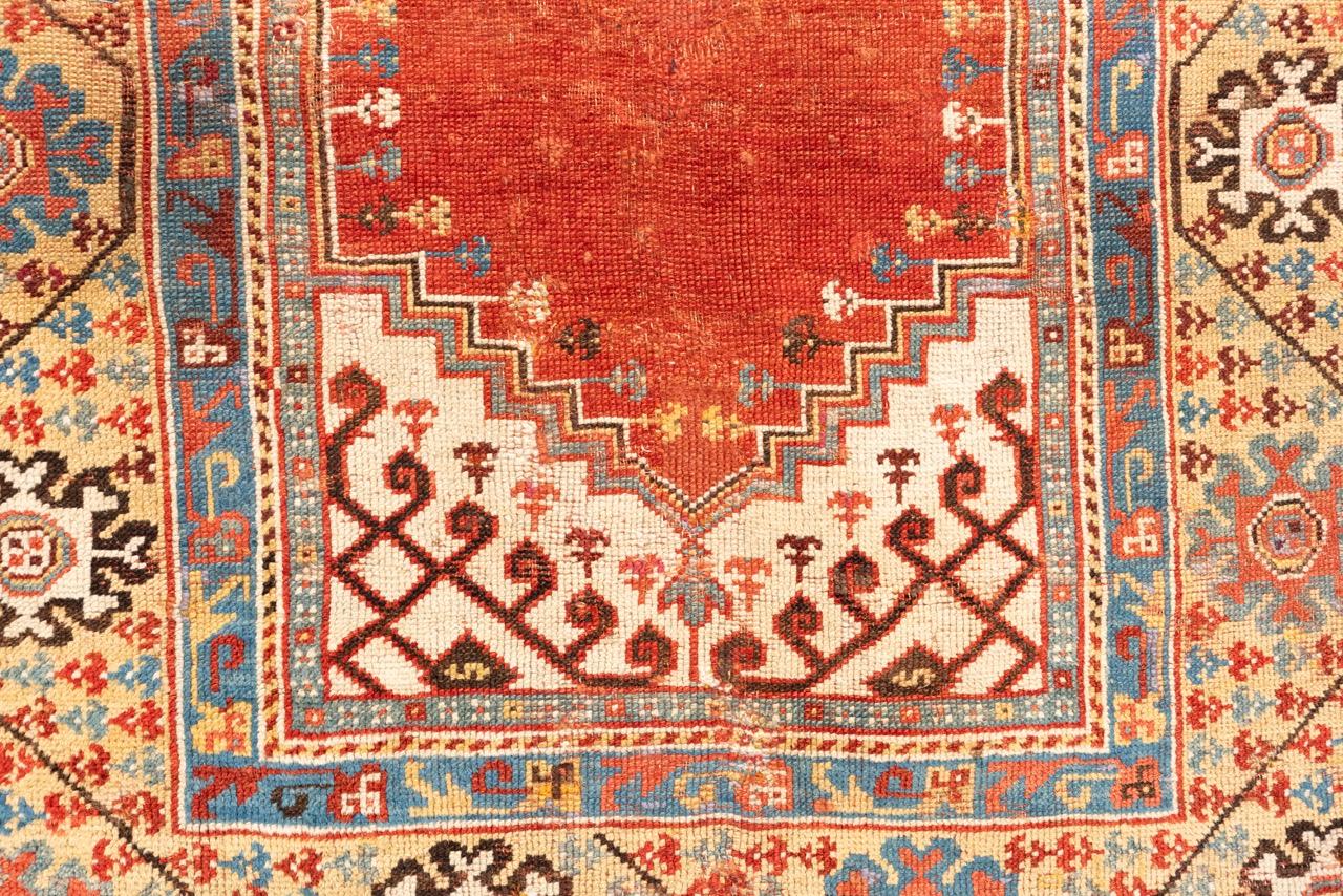 Hand-Woven Antique Melas Turkish Prayer Rug  For Sale