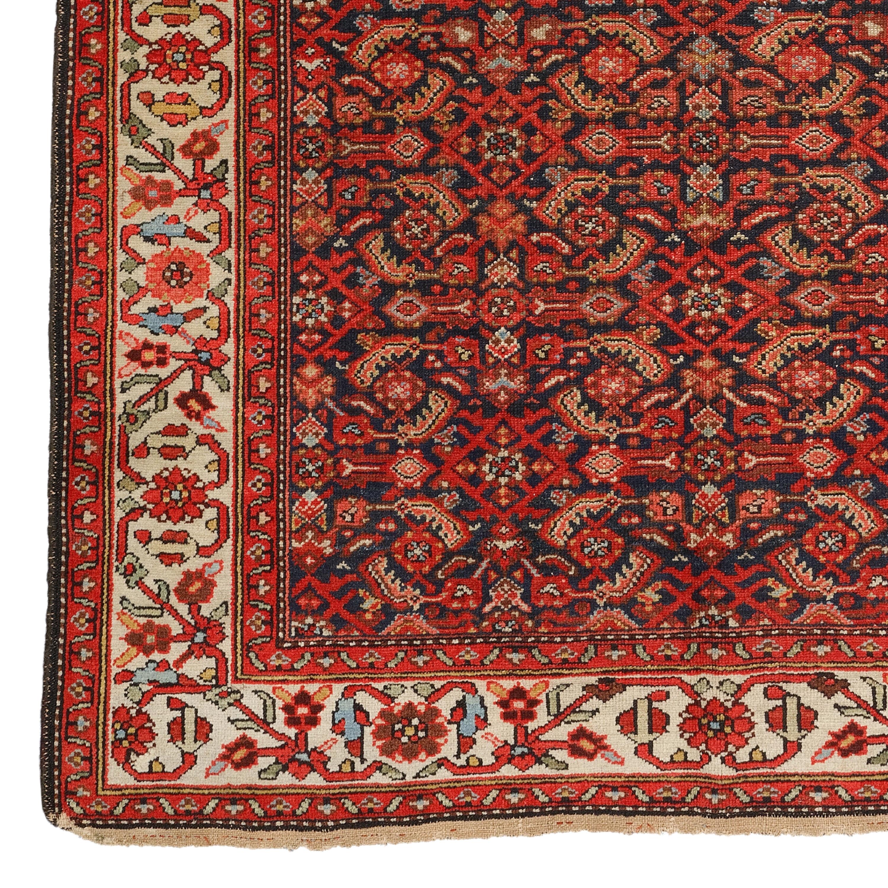 Melayer-Teppich aus dem 19.

Dieser außergewöhnliche Teppich wird Sie mit seinen komplizierten Mustern und leuchtenden Farben faszinieren, die die reiche Geschichte und Handwerkskunst dieser Zeit widerspiegeln. Jeder Stich erzählt die Geschichte von