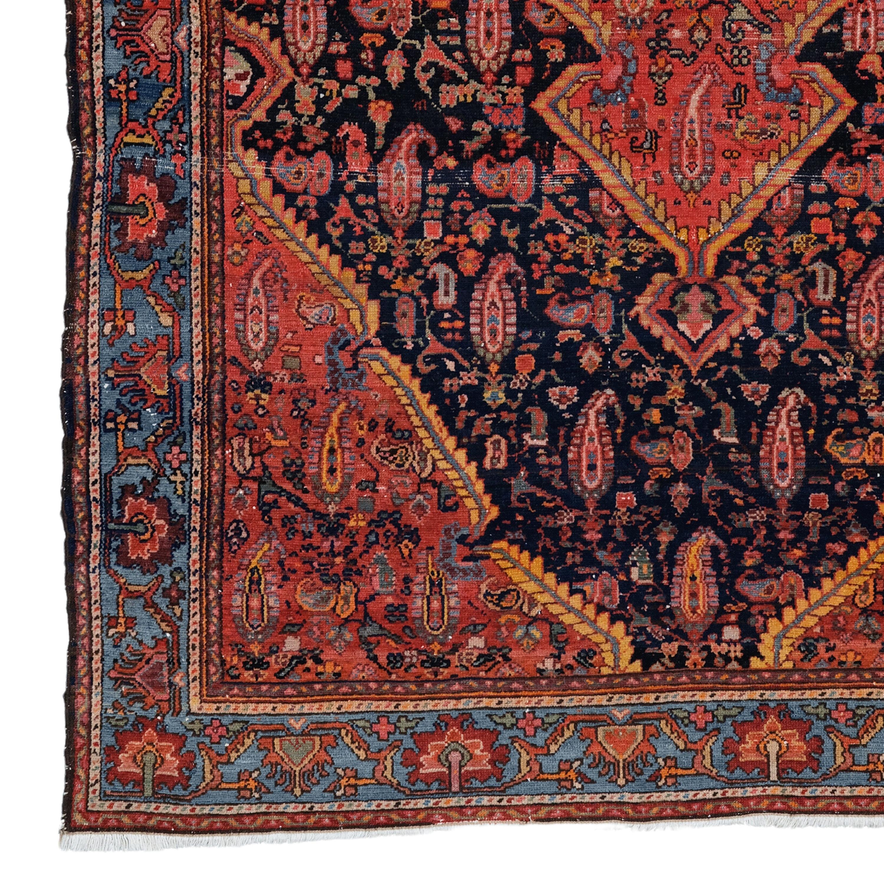 19th Century Melayer Rug

This extraordinary carpet will fascinate you with its intricate designs and vibrant colors that reflect the rich history and craftsmanship of the period. Each stitch tells the story of skilled craftsmen who masterfully