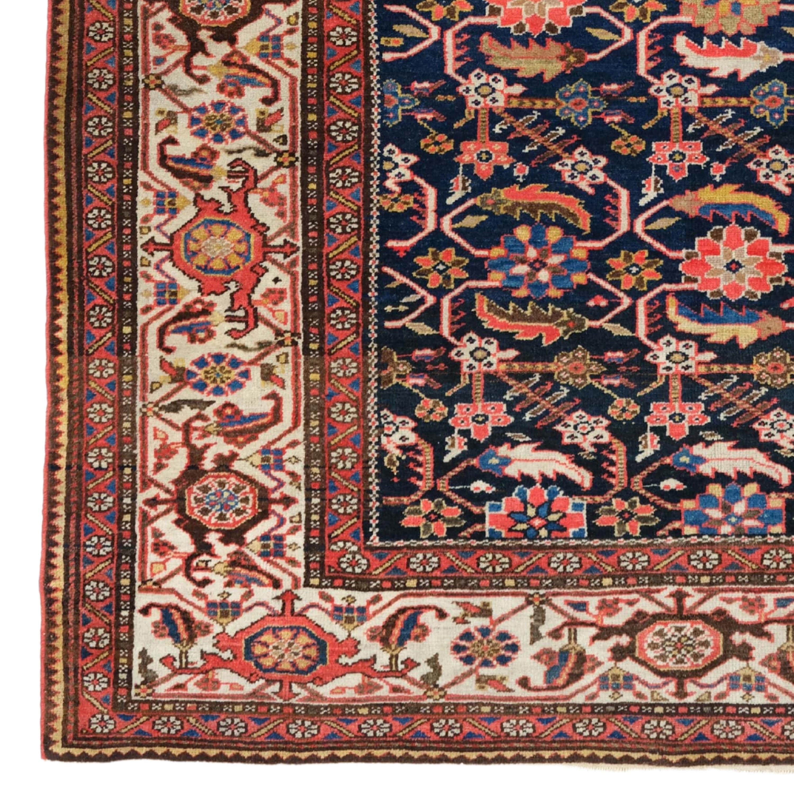 An absolute classical Antique Circa 1880 Malayer rug.

These type of smaller size beautiful rugs have a wonderful style with such simple geometry that makes them excellent decorative pieces so suitable for today’s designs and themes.

This rug is in