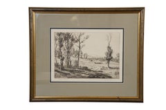 Antique Melville Thomas Wire Hillside Pastures Back from the Beach Etchings 19"