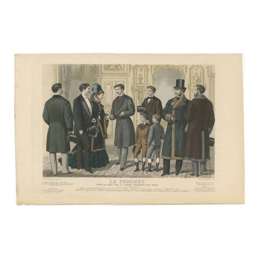 Antique Men Fashion Print of the 19th Century