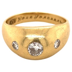 Antique Men’s .80 Carat European Cut Diamond 14K Gold Ring